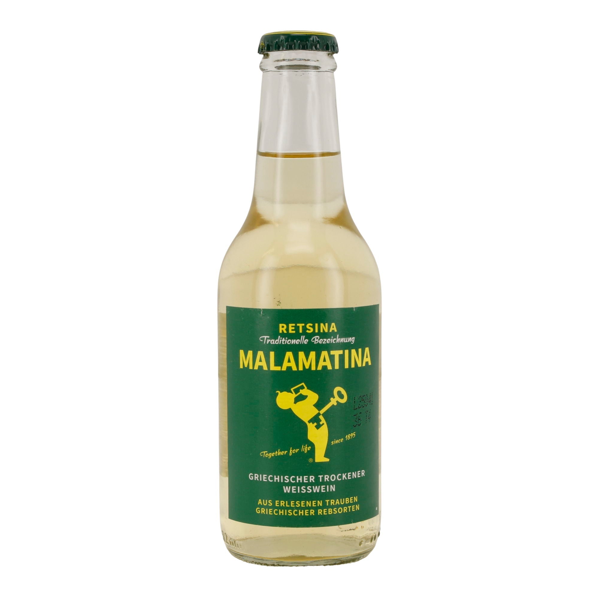 Weißwein Malamatina | Griechischer Retsina | trocken | 11 % vol | 250 ml Retsina Malamatina